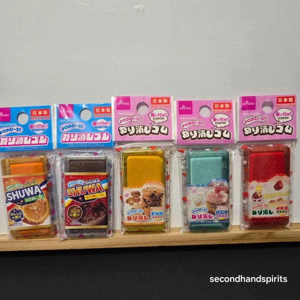 Daiso Japan Kneaded Eraser 5 Pc Lot Neri Keshi Scented Shuwa Soda Cola Dessert